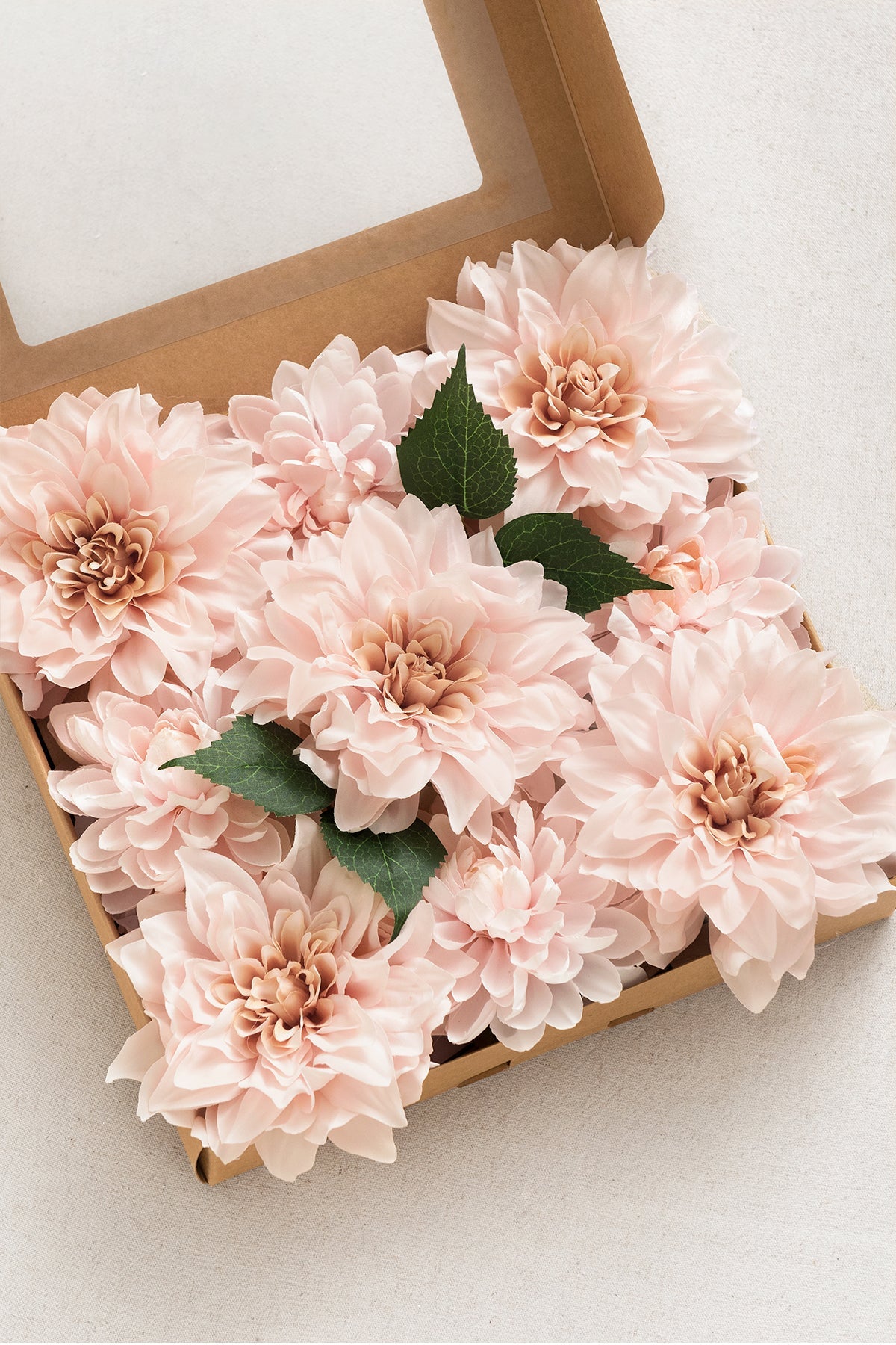 5.5" Silk Semi-Cactus Dahlia & 4.5" Silk Waterlily Dahlia with Stem-5 Colors