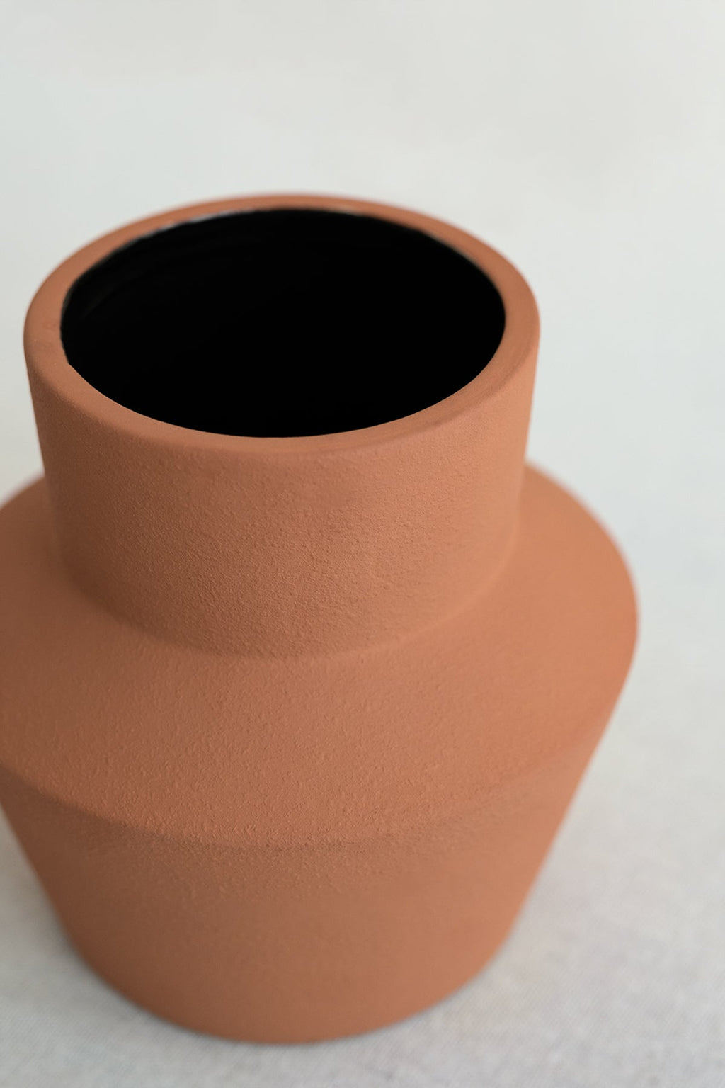 Ceramic Vase With Large Opening in Sunset Terracotta | Clearance