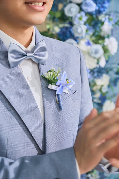 Boutonnieres in Timeless French Blue & White