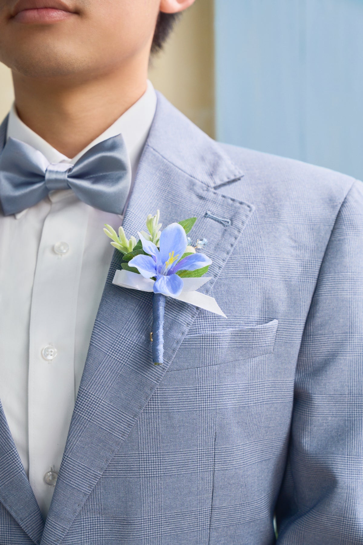Boutonnieres in Timeless French Blue & White