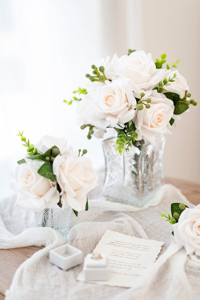 DIY Supporting Flower Boxes in Dusty Rose & Cream