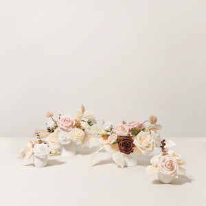 Assorted Floral Centerpiece Set in White & Beige | Clearance