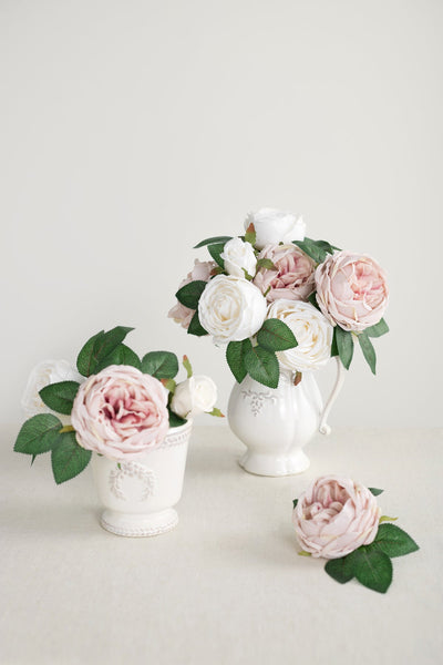 DIY Supporting Flower Boxes in Dusty Rose & Cream
