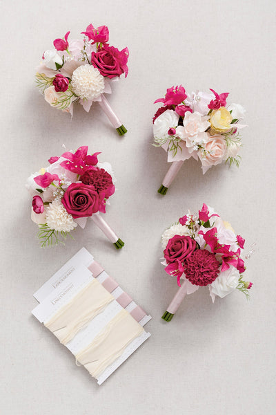 Bridesmaid Bouquets in Passionate Pink & Blush