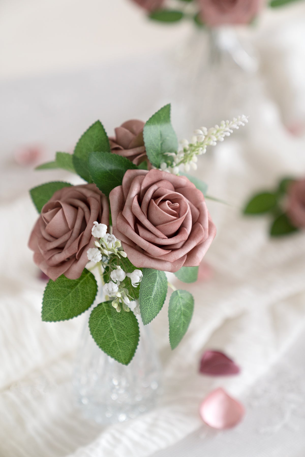 DIY Supporting Flower Boxes in Dusty Rose & Cream