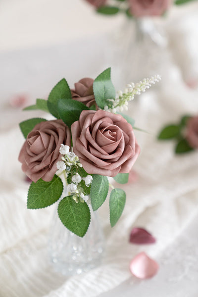 DIY Supporting Flower Boxes in Dusty Rose & Cream