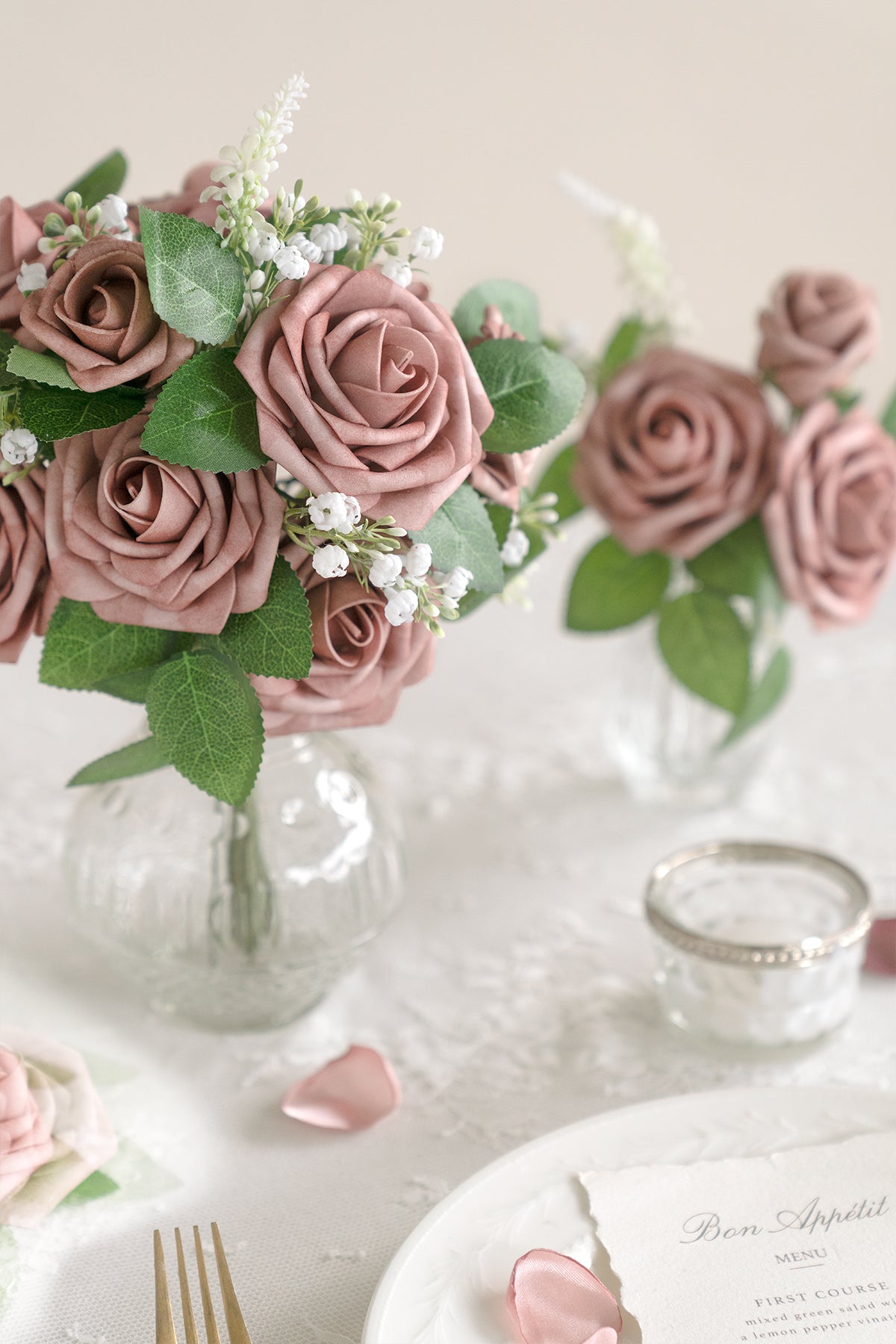 DIY Supporting Flower Boxes in Dusty Rose & Cream