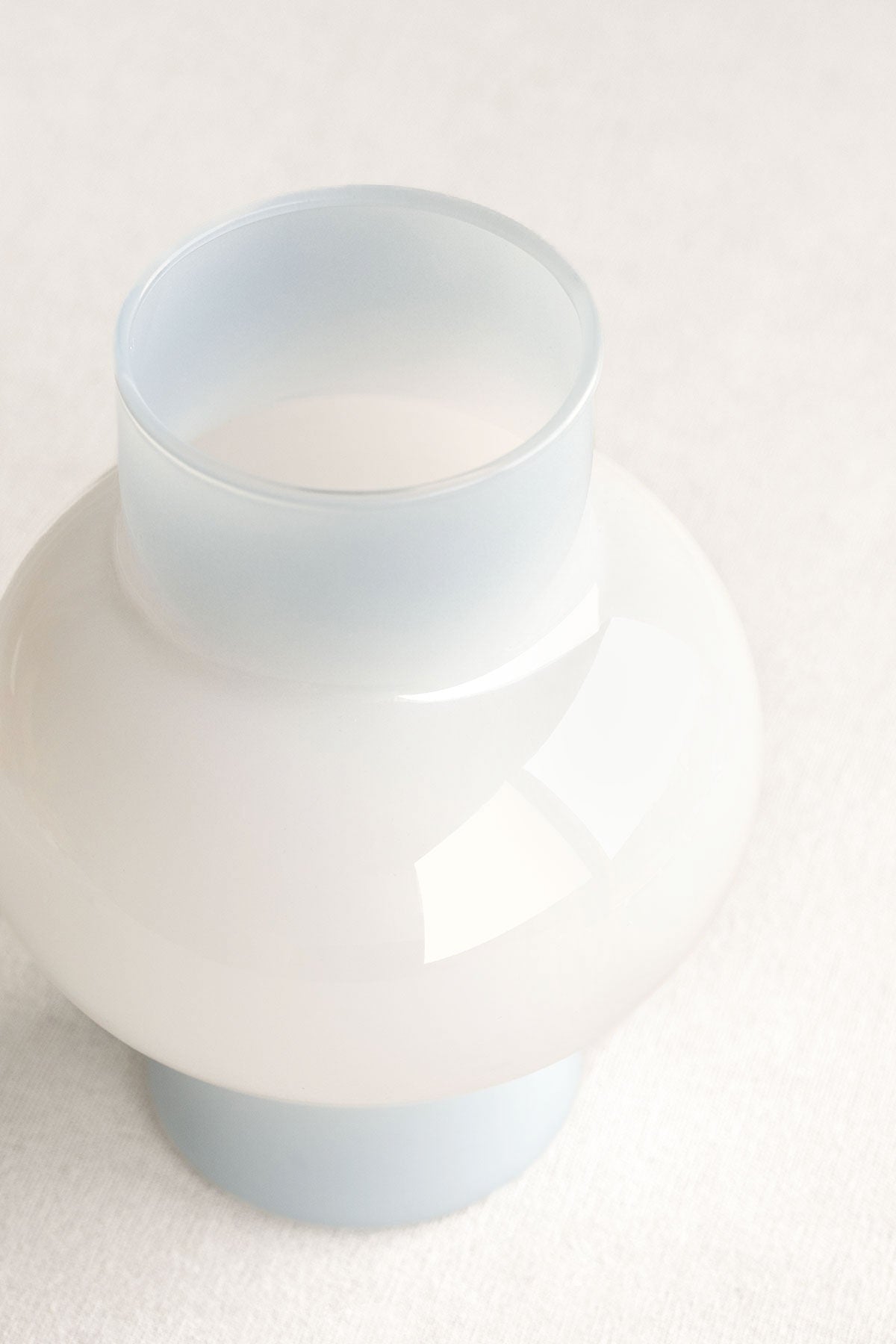 Rounded Belly Glass Vase in Dusty Blue & Navy