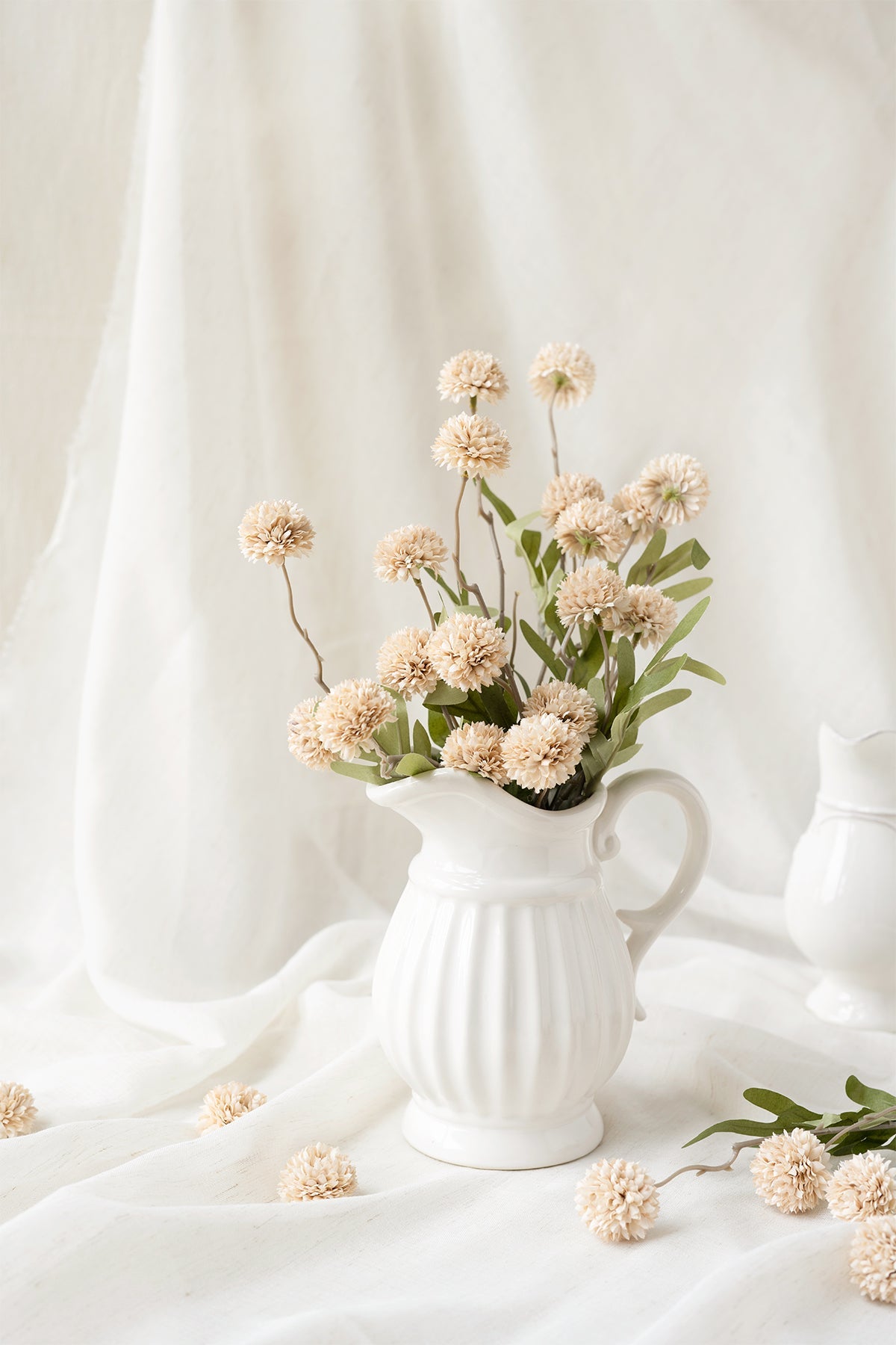Pompon Mum with Stem - 3 Colors