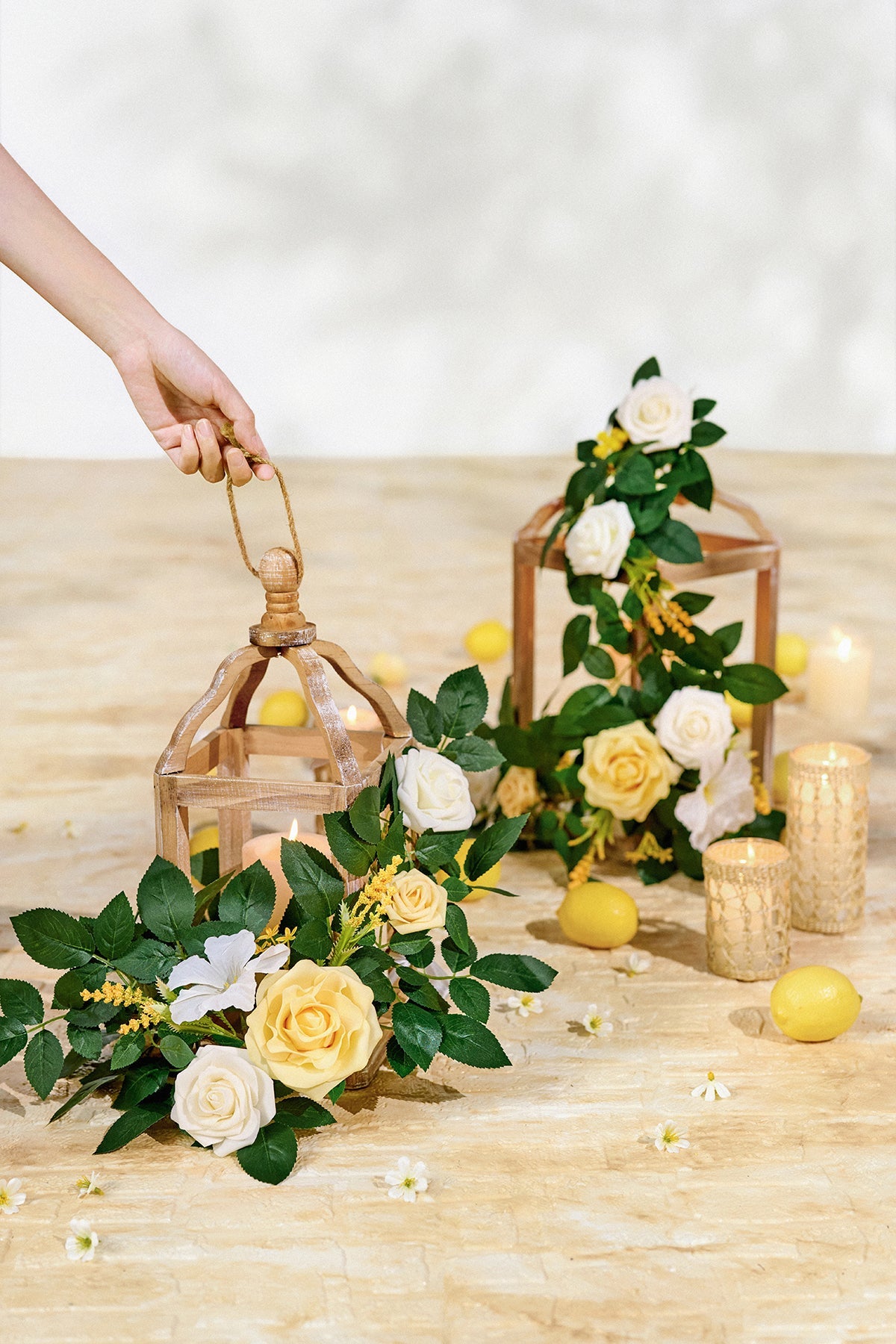 2ft Flower Garlands in Lemonade Yellow