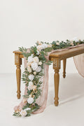 6ft Flower Garland in White & Beige