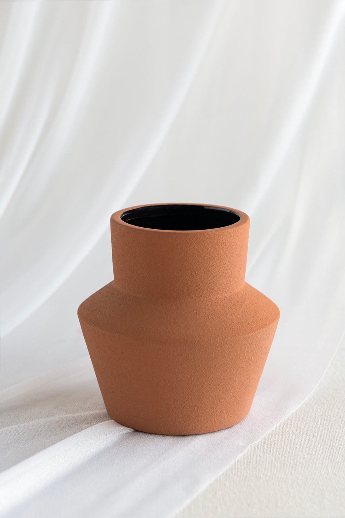 Ceramic Vase With Large Opening in Sunset Terracotta | Clearance