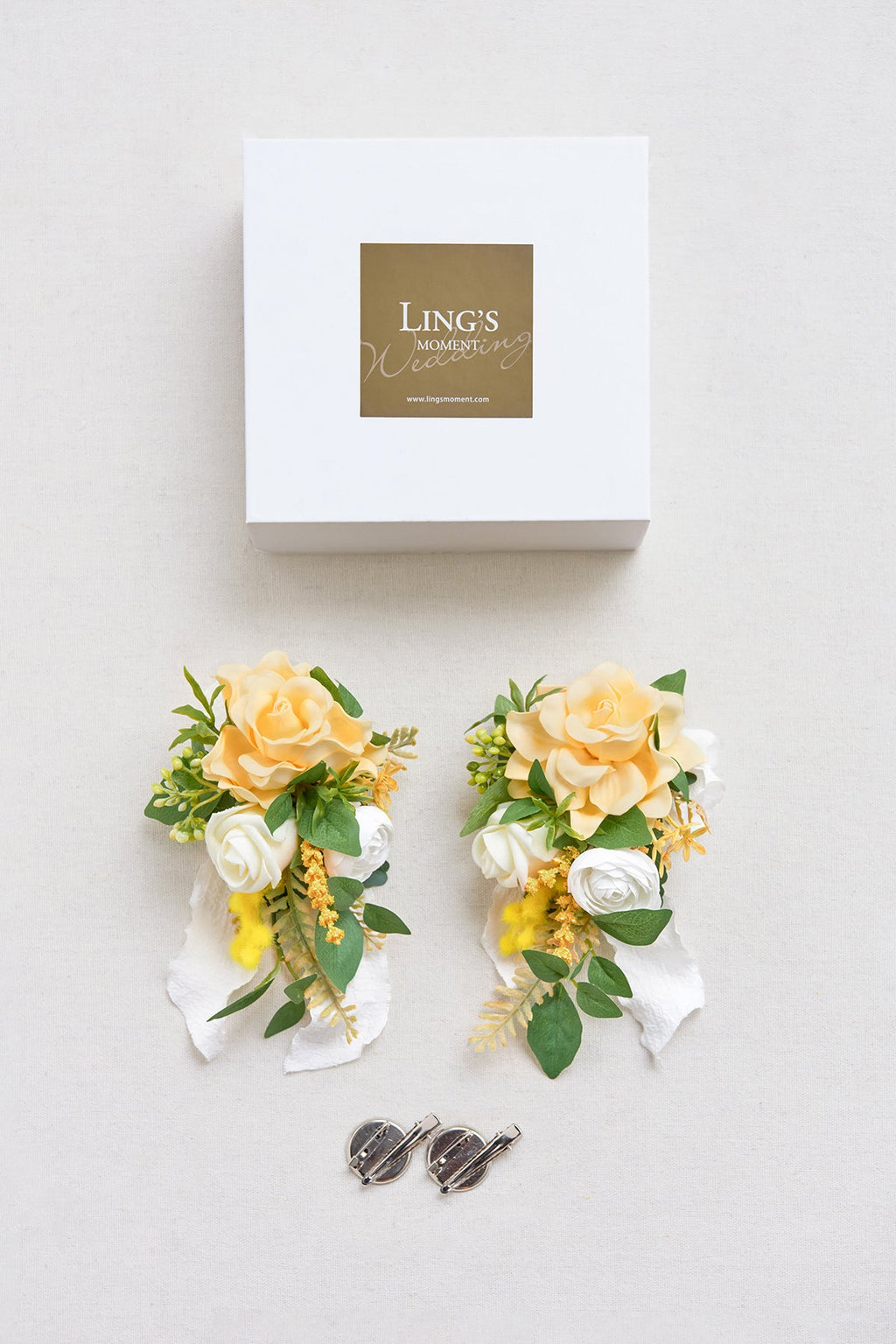 Wrist and Shoulder Corsages in Lemonade Yellow | Clearance