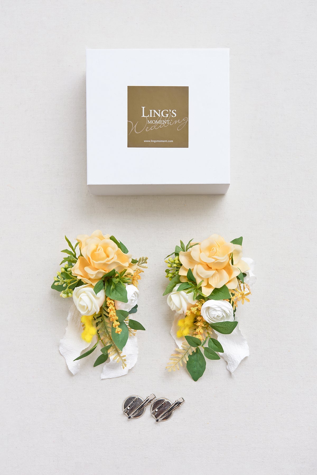 Wrist and Shoulder Corsages in Lemonade Yellow | Clearance
