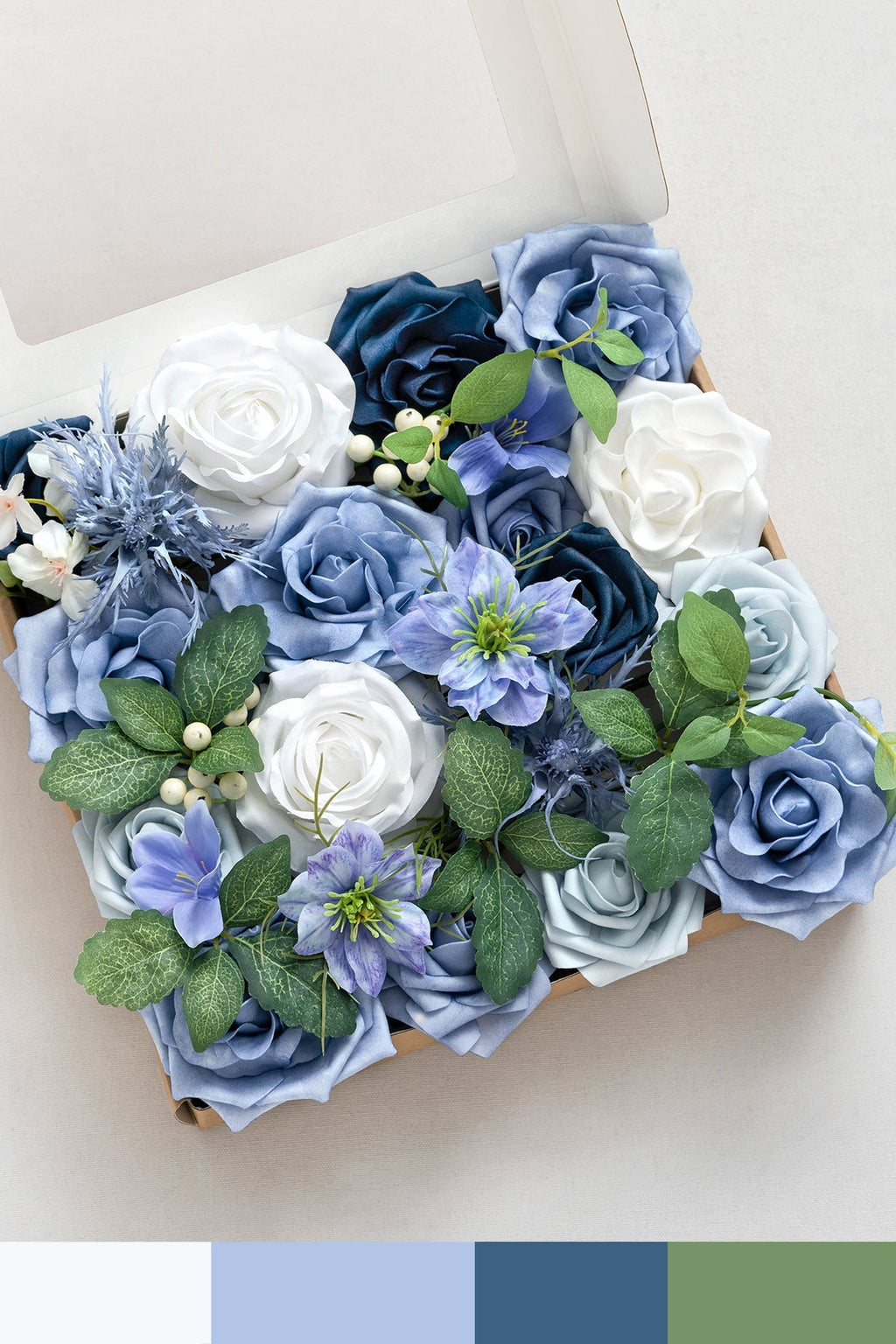 DIY Designer Flower Box in Timeless French Blue & White
