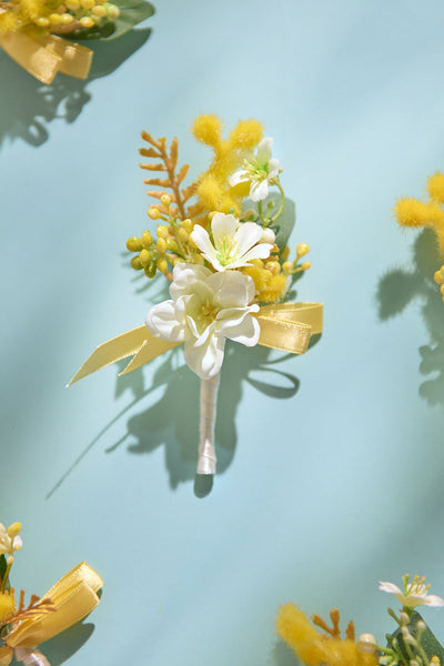 Flash Sale | Boutonnieres for Guests in Lemonade Yellow