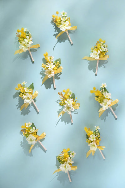 Flash Sale | Boutonnieres for Guests in Lemonade Yellow