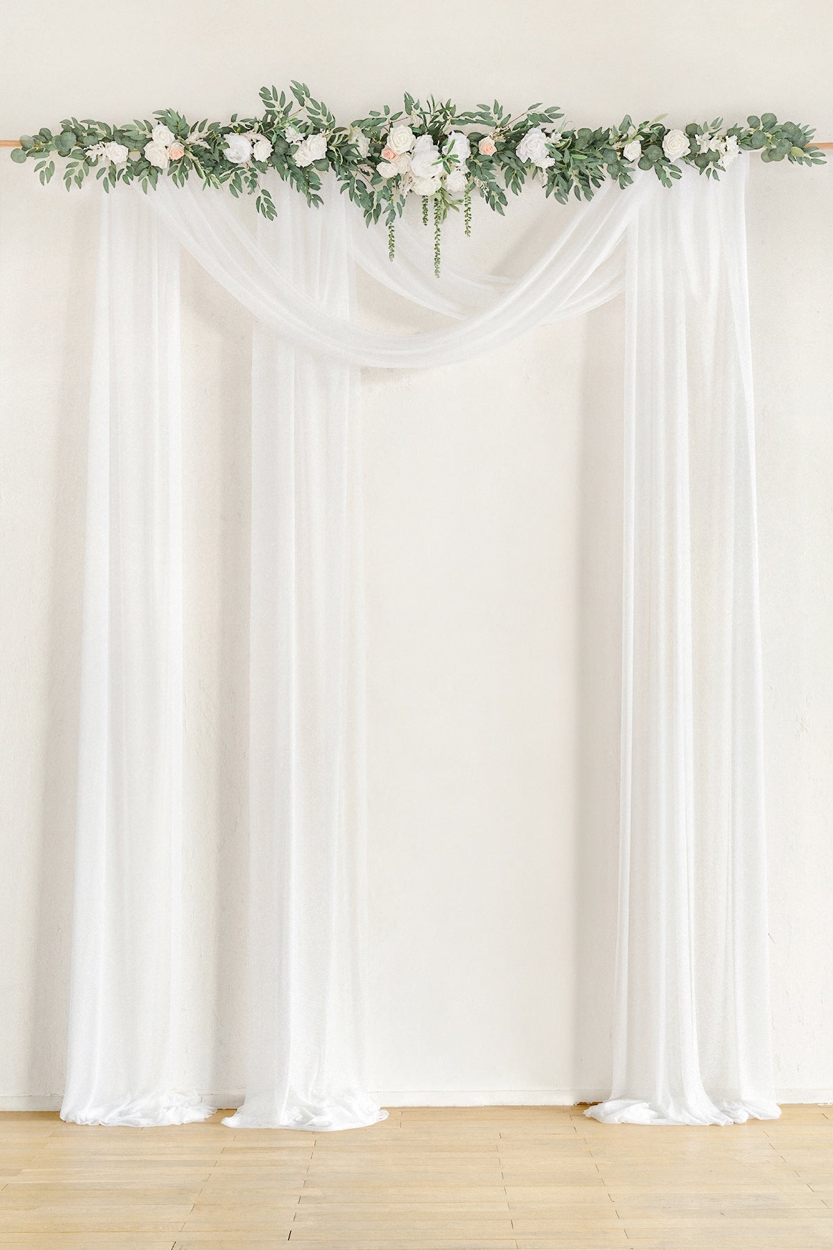 2 Panels Sheer Wedding Arch Draping 30" w x 32ft - 6 Colors
