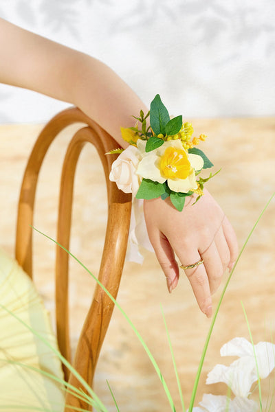 Wrist Corsages in Lemonade Yellow | Clearance