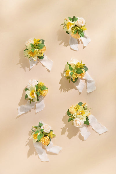 Wrist Corsages in Lemonade Yellow | Clearance