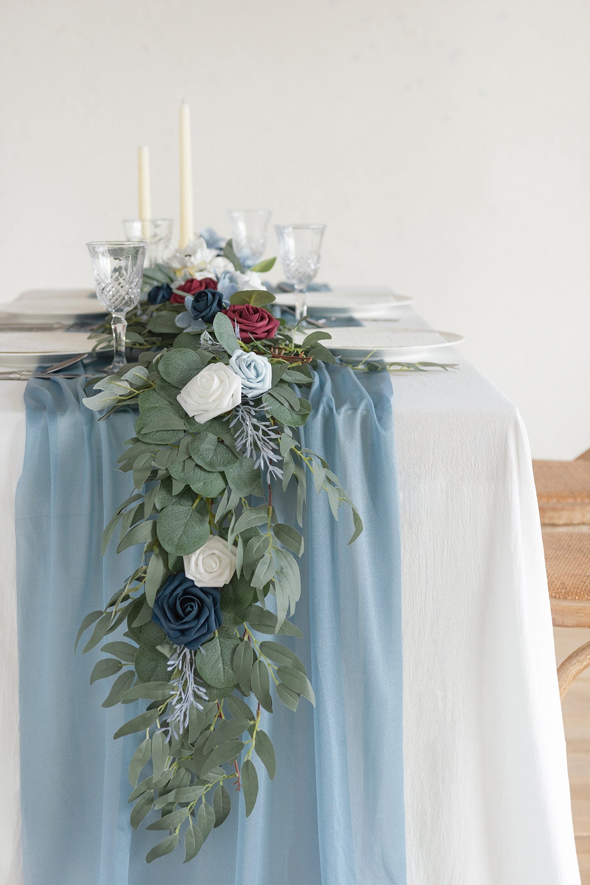 Romantic Sheer Table Runner 29"w x 14ft - Something Blue