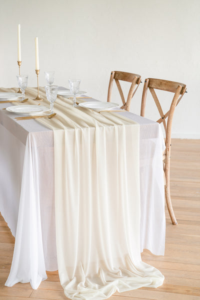 Table Linens in White & Beige