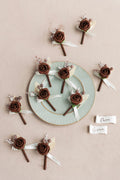 Boutonnieres for Guests in White & Beige
