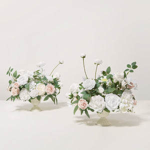 Large Floral Centerpiece Set in White & Sage