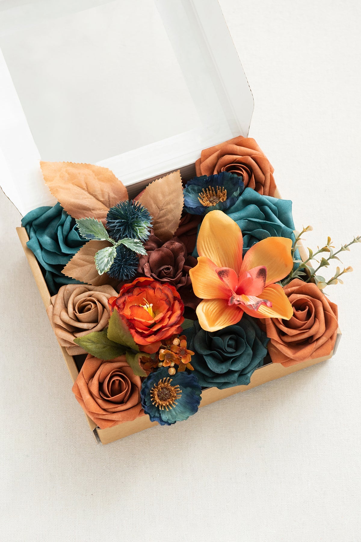 Sample Box in Dark Teal & Burnt Orange