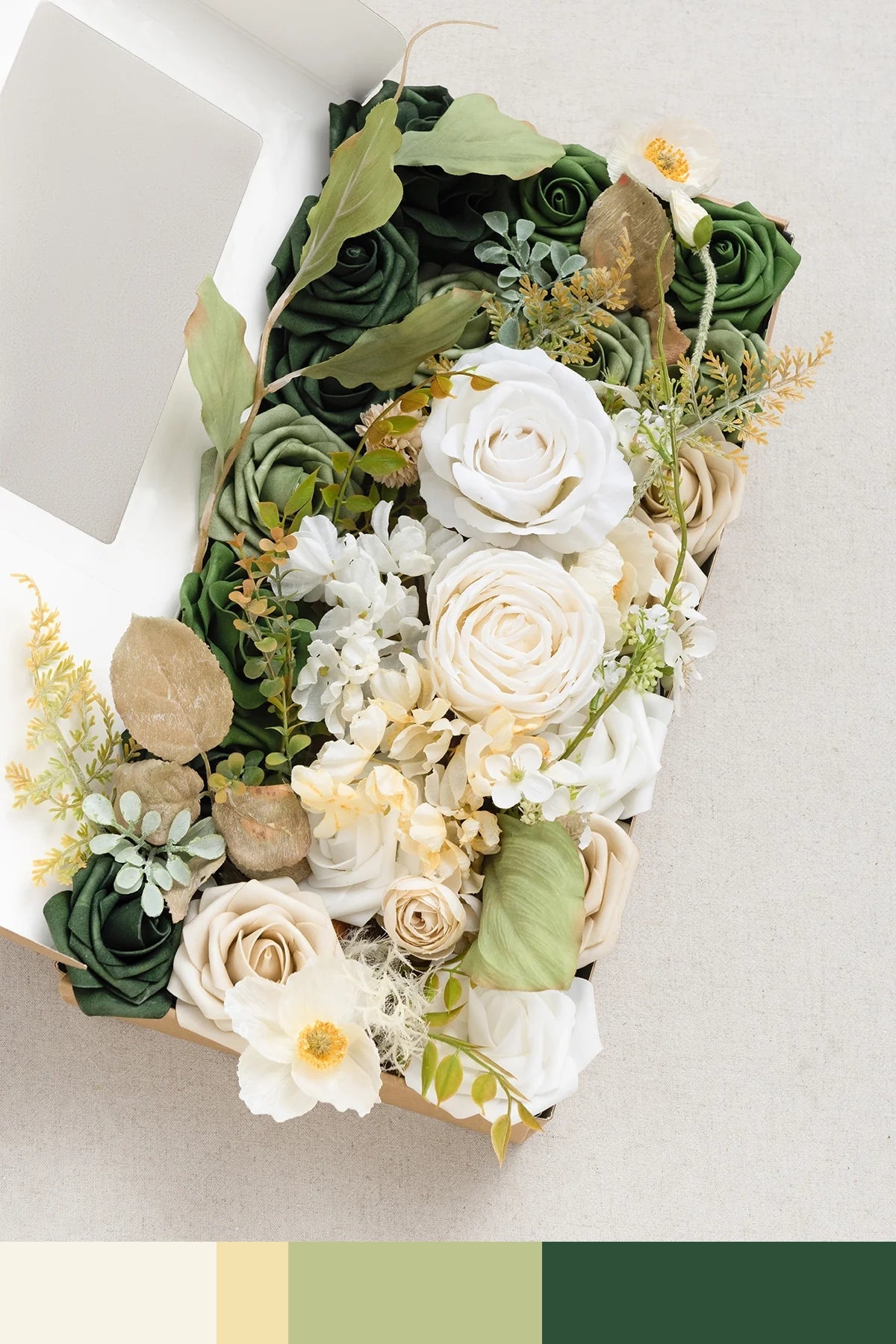 DIY Designer Flower Boxes in Emerald Green & Tawny Beige