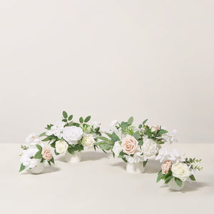 Assorted Floral Centerpiece Set in White & Sage