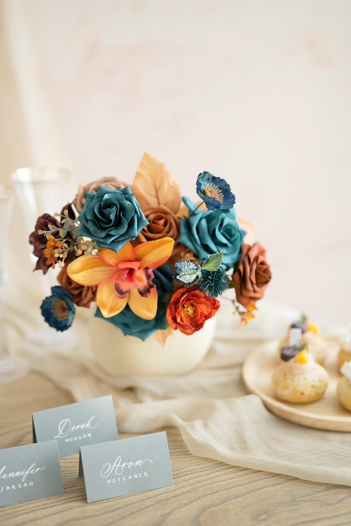 Sample Box in Dark Teal & Burnt Orange