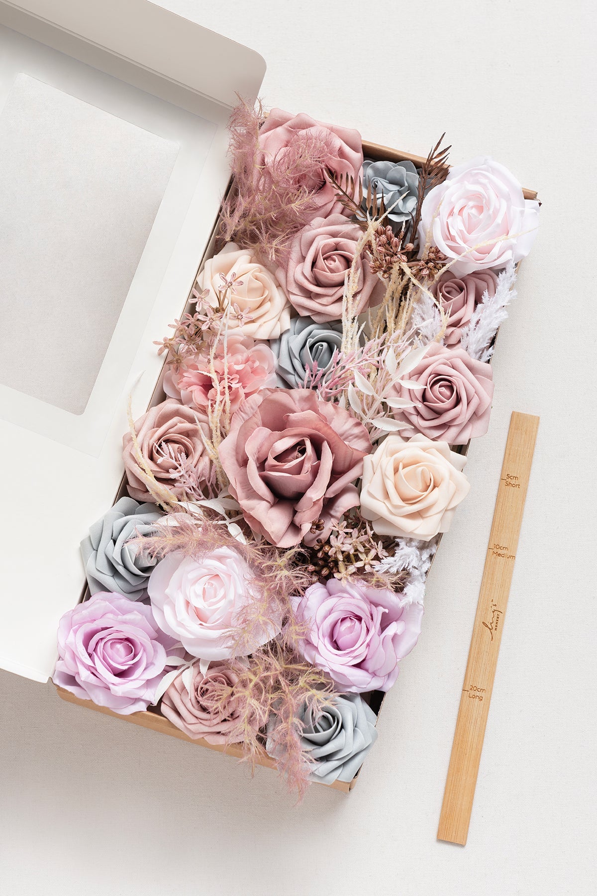 DIY Designer Flower Boxes in Dusty Rose & Cream