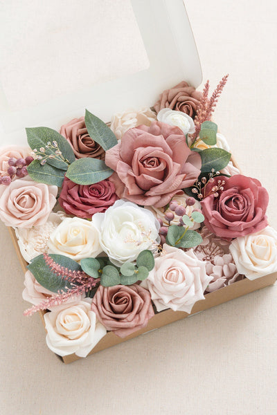 DIY Designer Flower Boxes in Dusty Rose & Cream