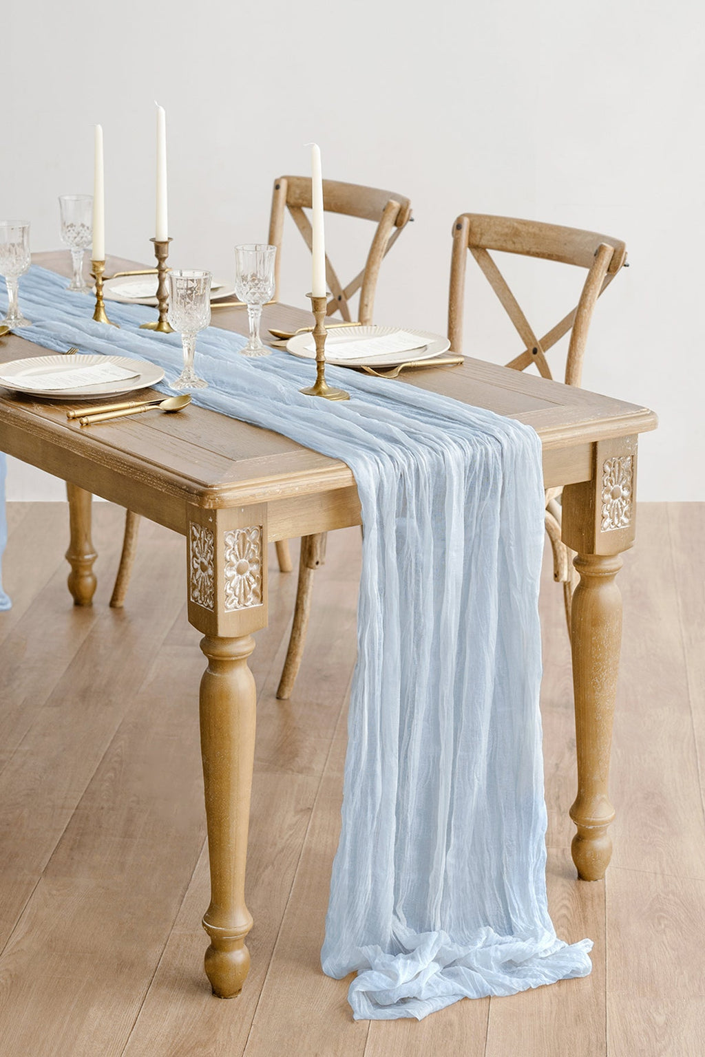 Rustic Gauze Cheesecloth Table Runner 35 w x 10ft/14ft - 17 colors