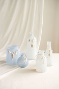 Vintage Glass Bud Vase Set in Dusty Blue & Navy
