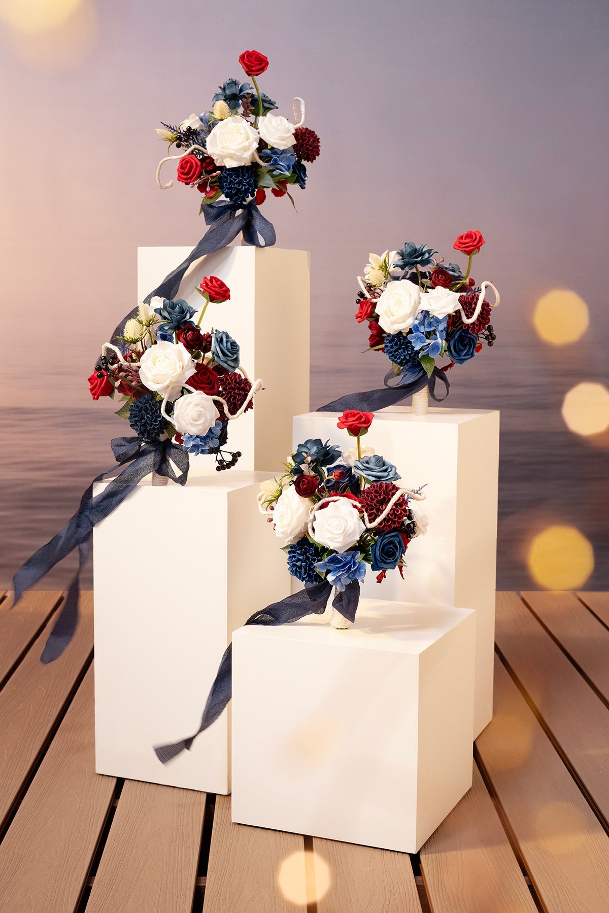 Flash Sale | Bridesmaid Bouquets in Nautical Navy & Burgundy