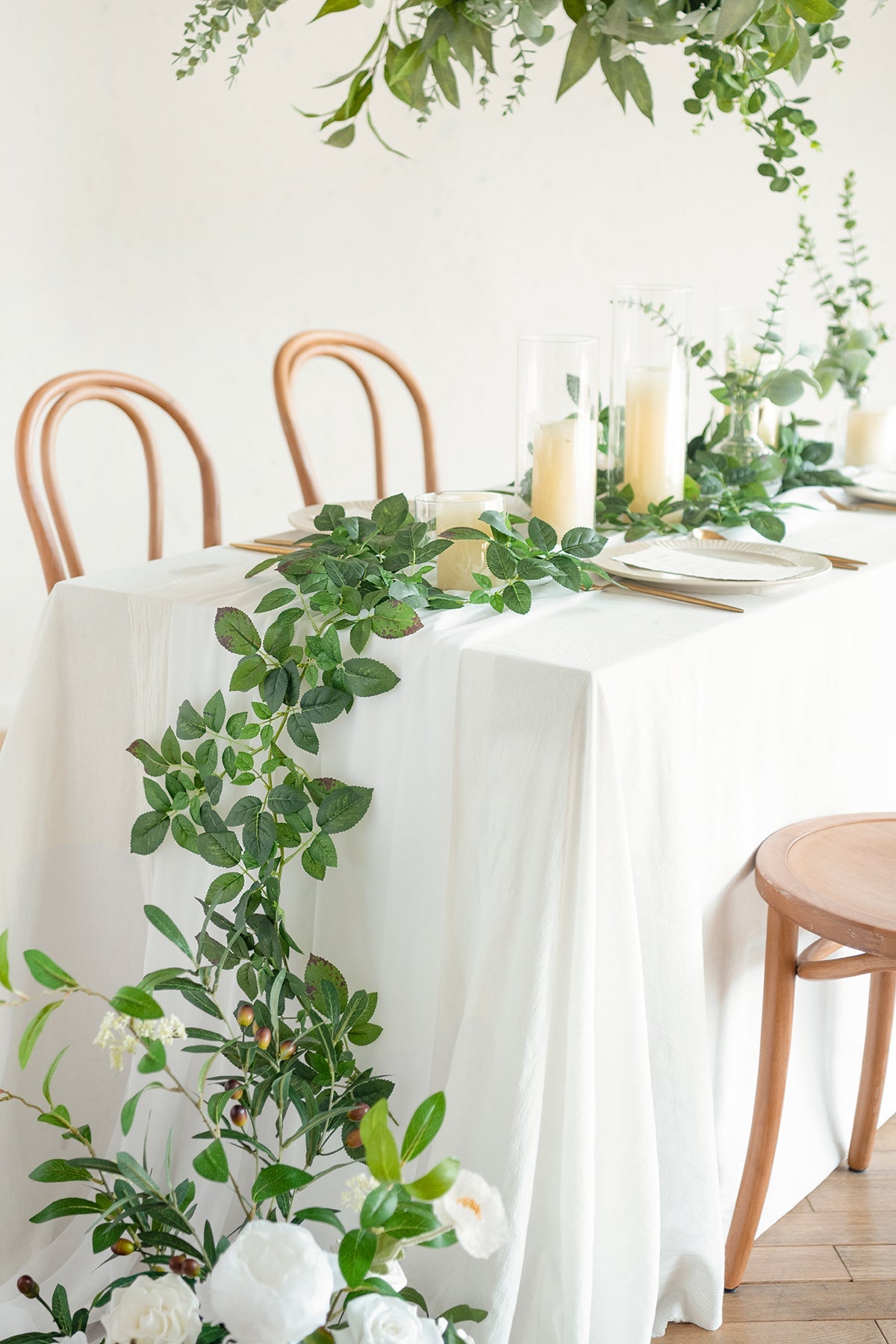 2ft Splicable Rose Leaf Garland with Mortise and Tenon Joint