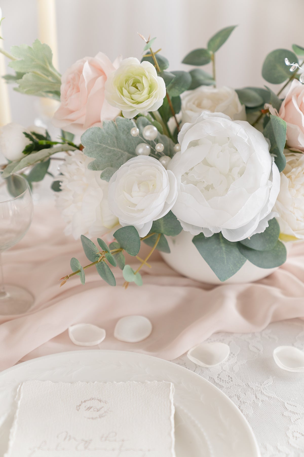 Additional Flower Decorations in White & Sage