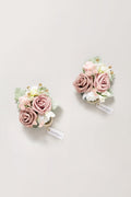 Wrist Corsages in Dusty Rose & Cream