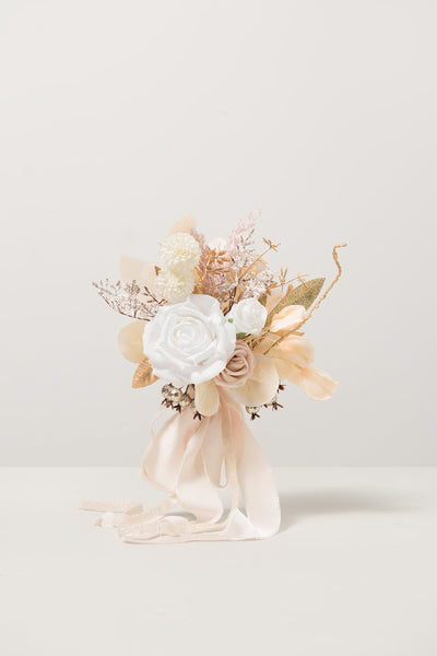 Bridesmaid Posy in White & Beige