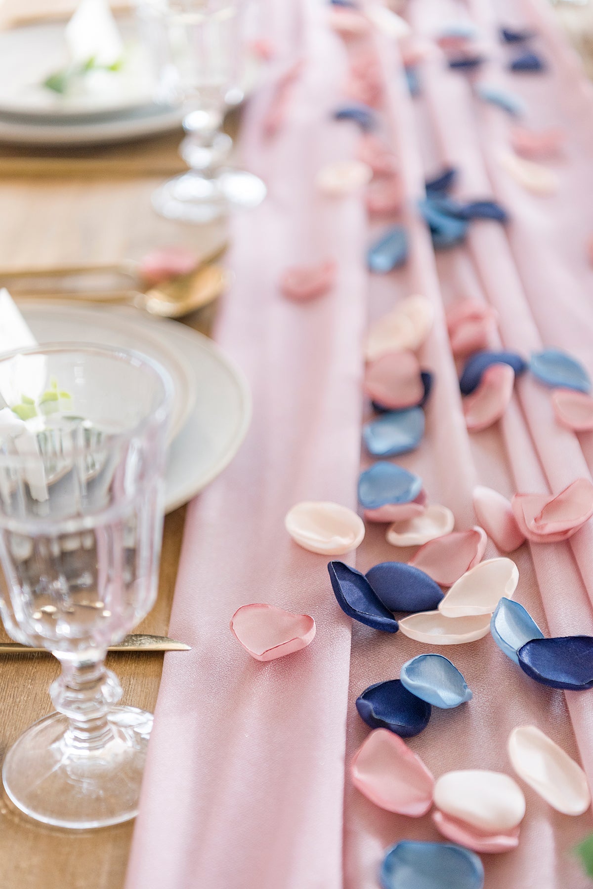 Silk Rose Petals in Dusty Rose & Navy
