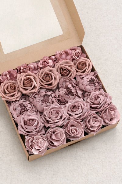 DIY Supporting Flower Boxes in Dusty Rose & Cream