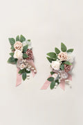 Shoulder Corsages in Dusty Rose & Cream