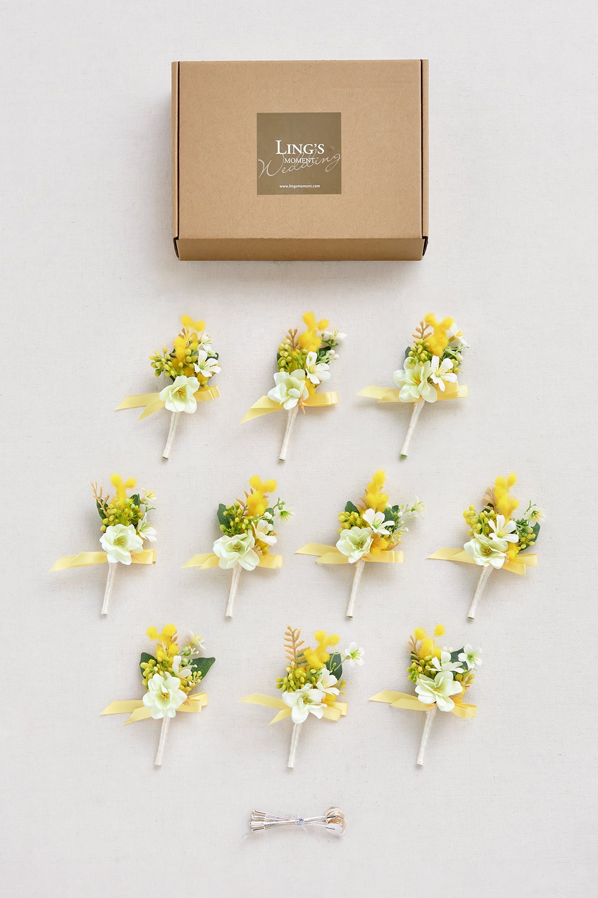 Flash Sale | Boutonnieres for Guests in Lemonade Yellow