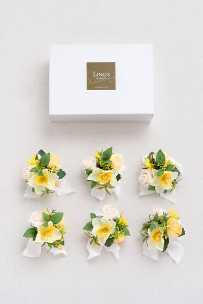 Wrist Corsages in Lemonade Yellow | Clearance