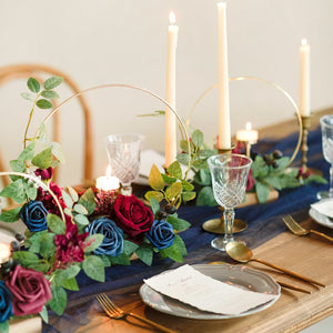 Wreath Hoop Centerpiece Set in Burgundy & Navy