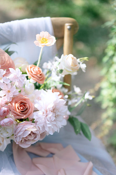 DIY Supporting Flower Boxes in Dusty Rose & Cream