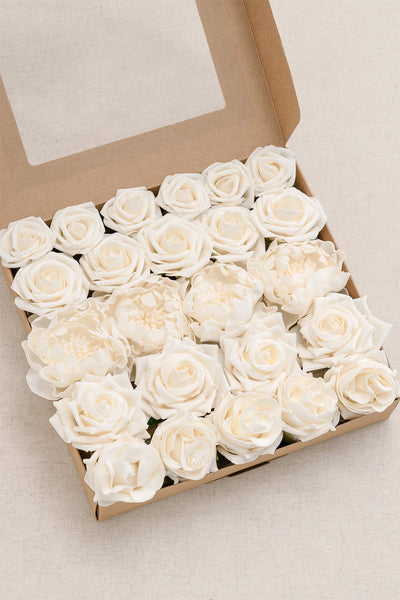 DIY Supporting Flower Boxes in Dusty Rose & Cream