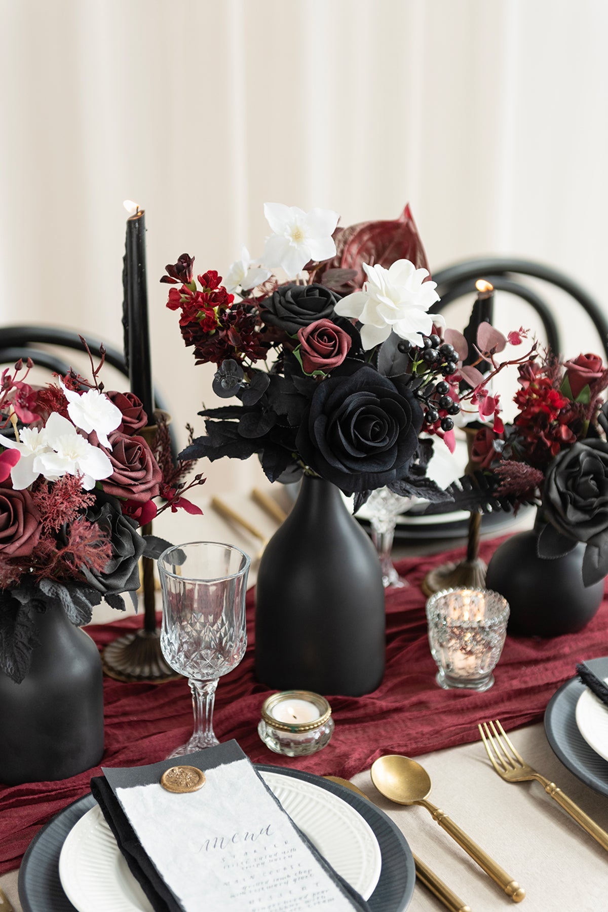 Black Ceramic Vases - 3 Styles